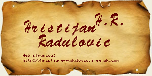 Hristijan Radulović vizit kartica